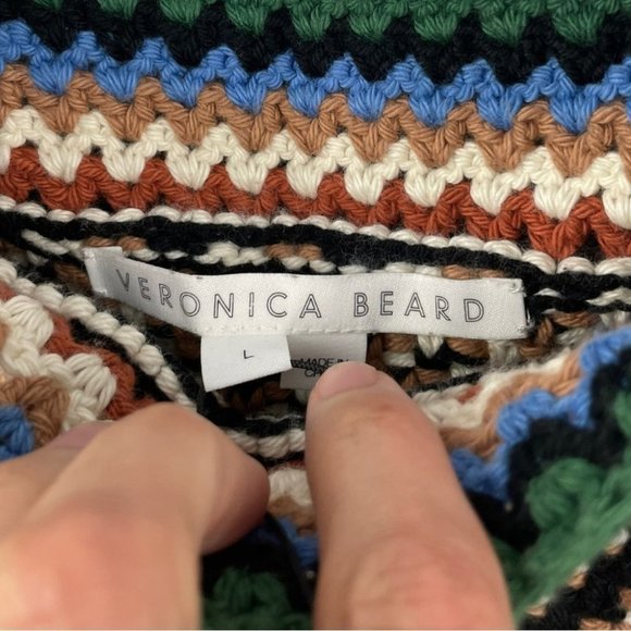 NEW Veronica Beard Livina Crochet Knit 100% Cotton Multi Colour Tank Top Size L - Picture 5 of 7